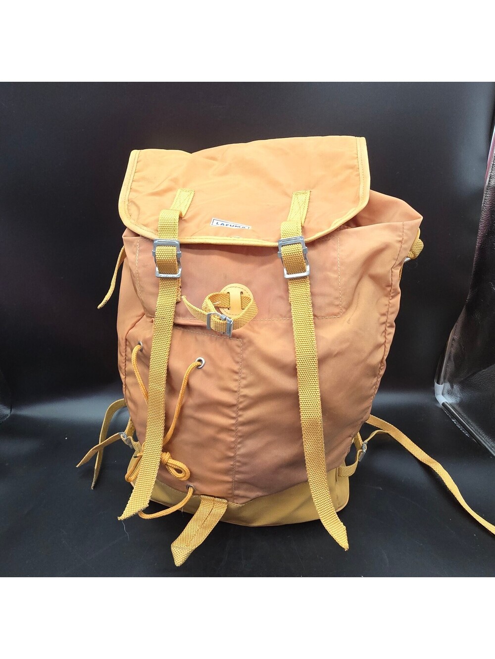 Vintage 70s LAFUMA Rucksack Backpack Orange Gold French Alpine Grandpacore Mint
